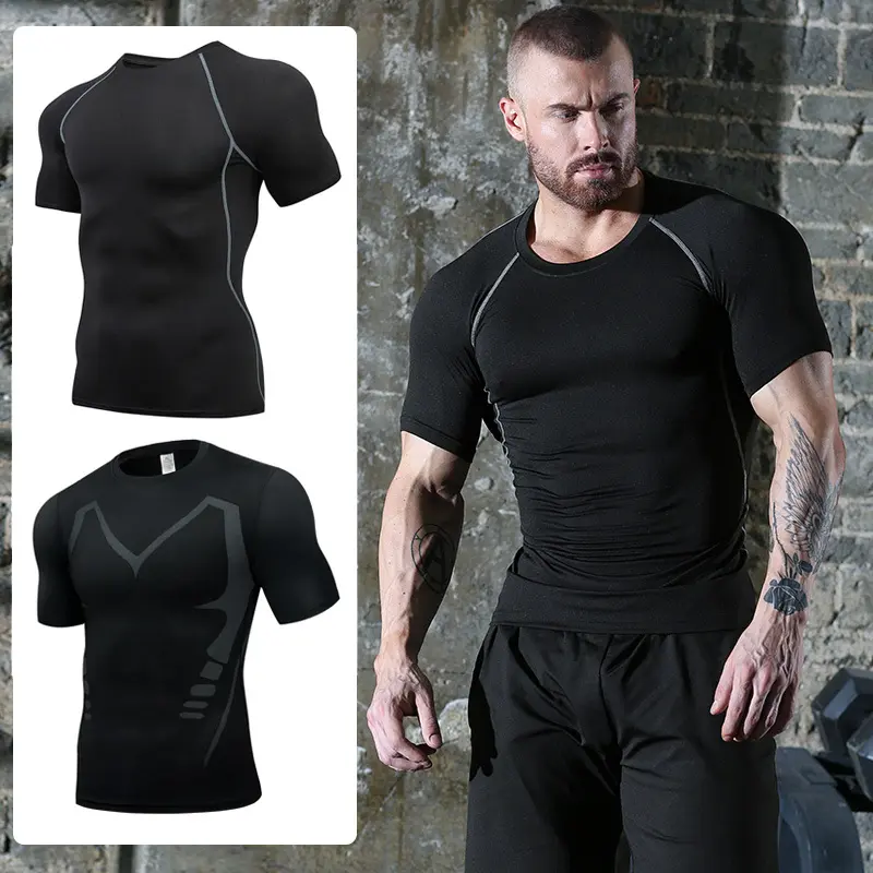 Sports tights fitness short-sleeved compression clothes running basketball loyalty training gym equipment quick-drying T-shirt