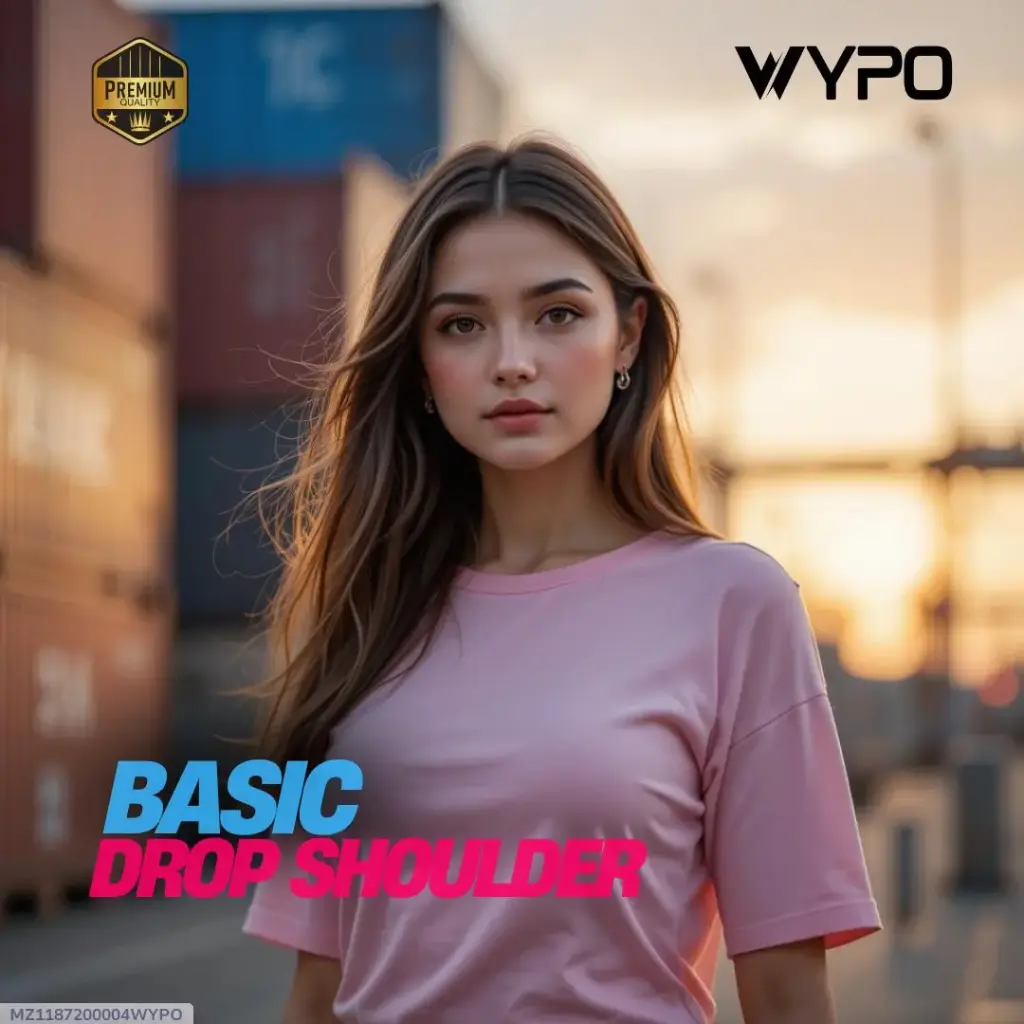 Girls' Oversized Cotton T-Shirtwith Drop  Shoulder Design| Perfect for Relaxing& Outings |  WYPO